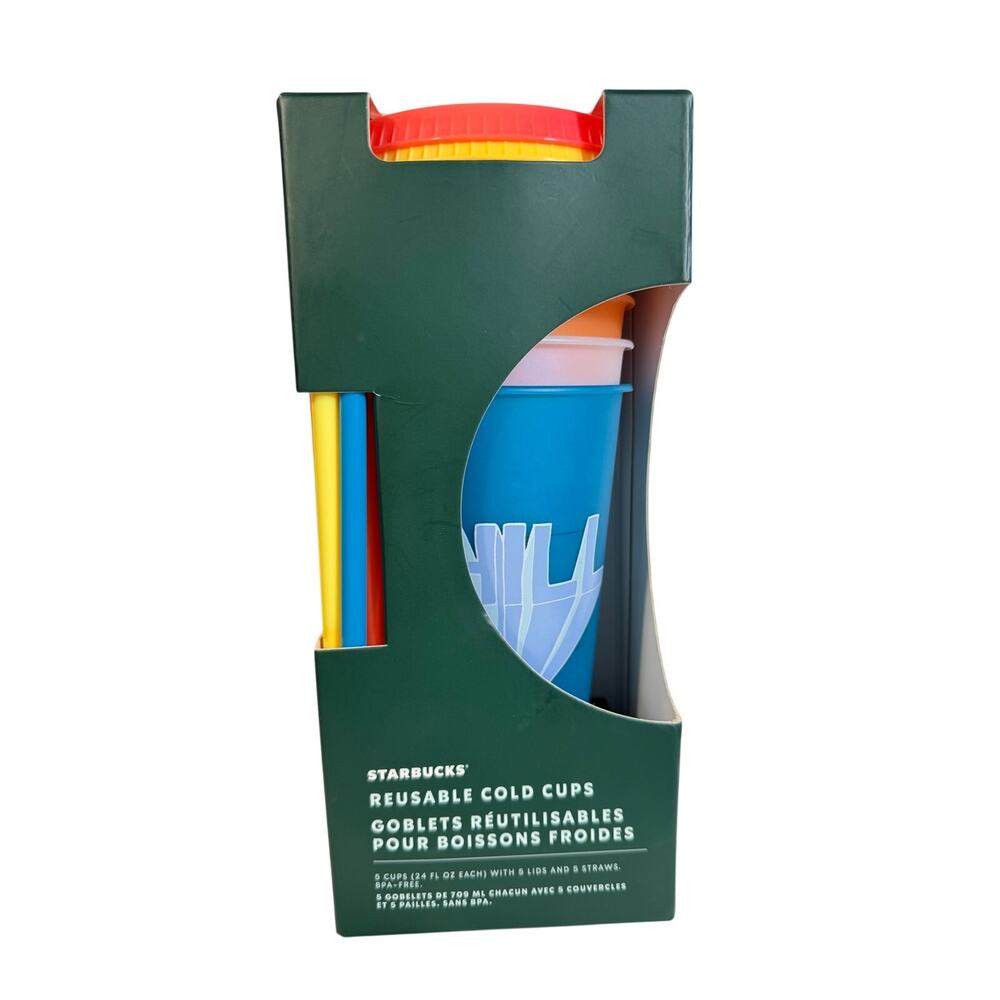 Starbucks Reusable Cold Cups Summer 2020 Retro 5-Pack